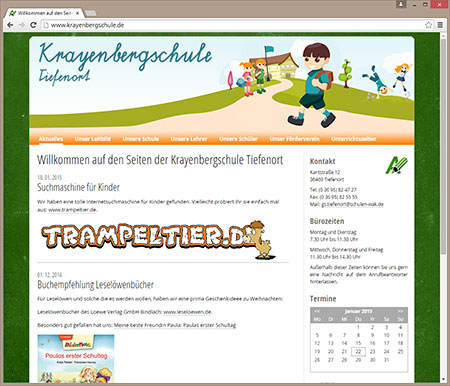 Screenshot Homepage nach dem Relaunch